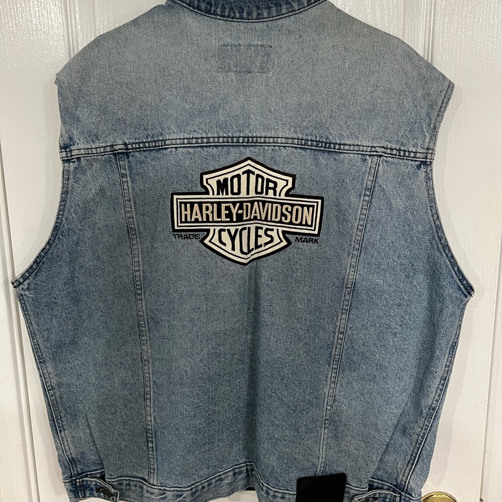 Harley Davidson vintage jean vest size X-Large